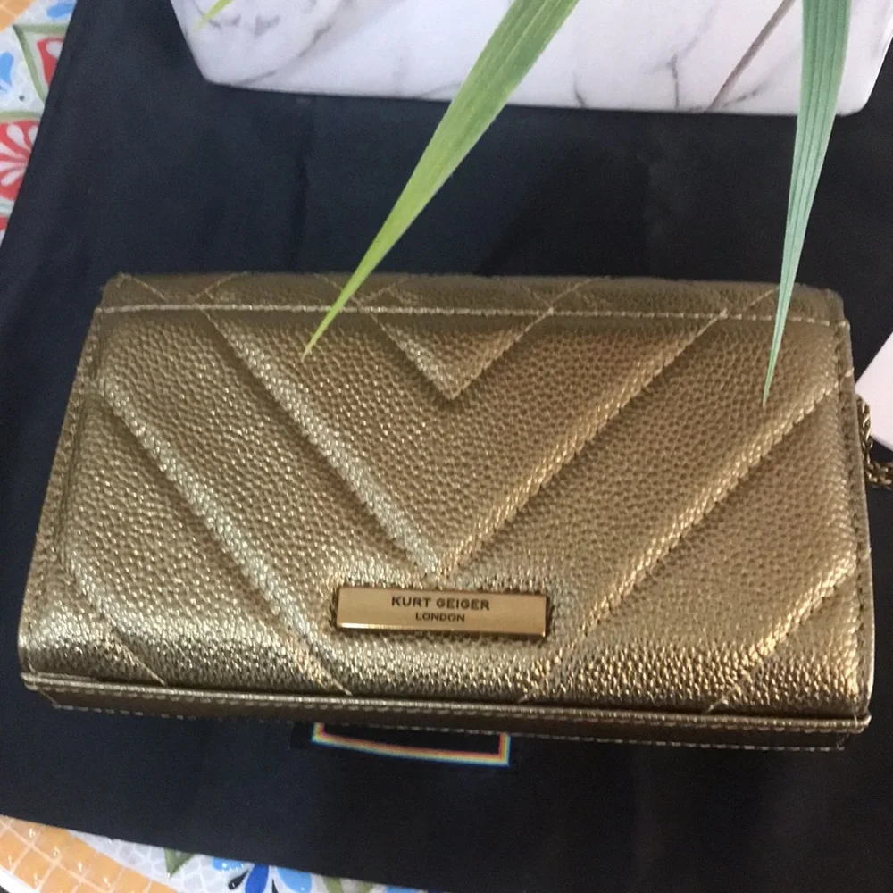 Kurt Geiger London Extra Mini Kensington Metallic Bronze Hardware Crossb… - Picture 7 of 16